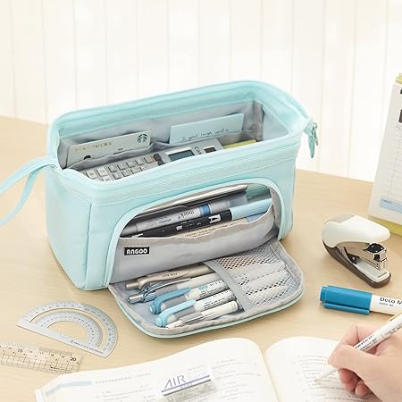 ANGOOBABY Large Capacity Pencil Case for Boys, High School Students, and Girls