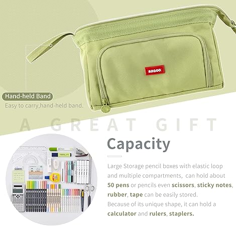 ANGOOBABY Large Capacity Pencil Case for Boys, High School Students, and Girls