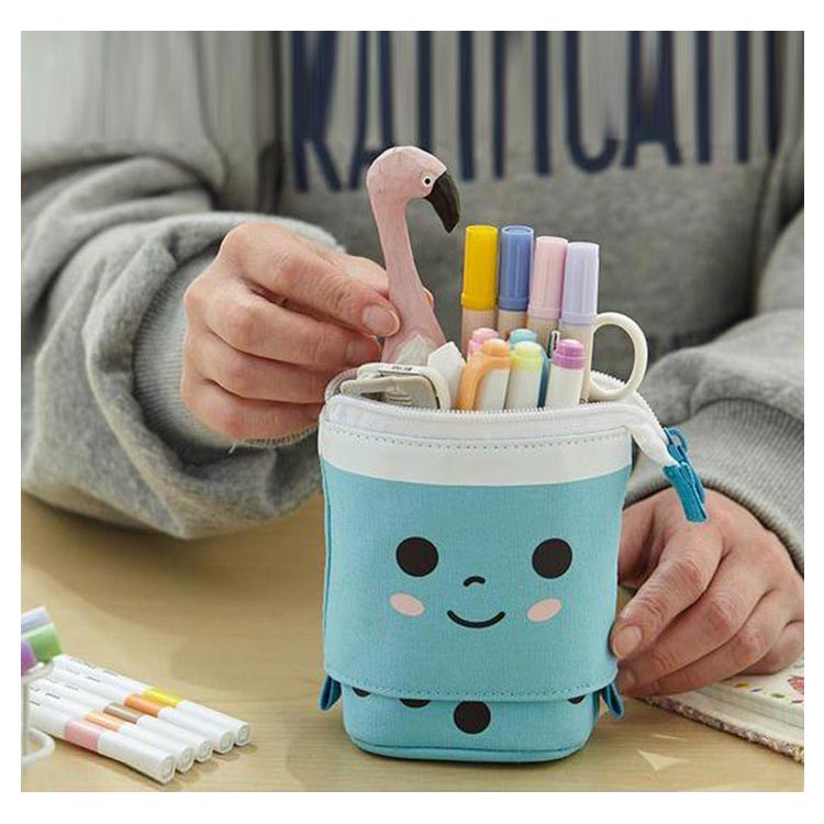Cute Pencil Case, 2-Way Pencil Case, Pen Holder, Pen Pouch, Tapioca Design